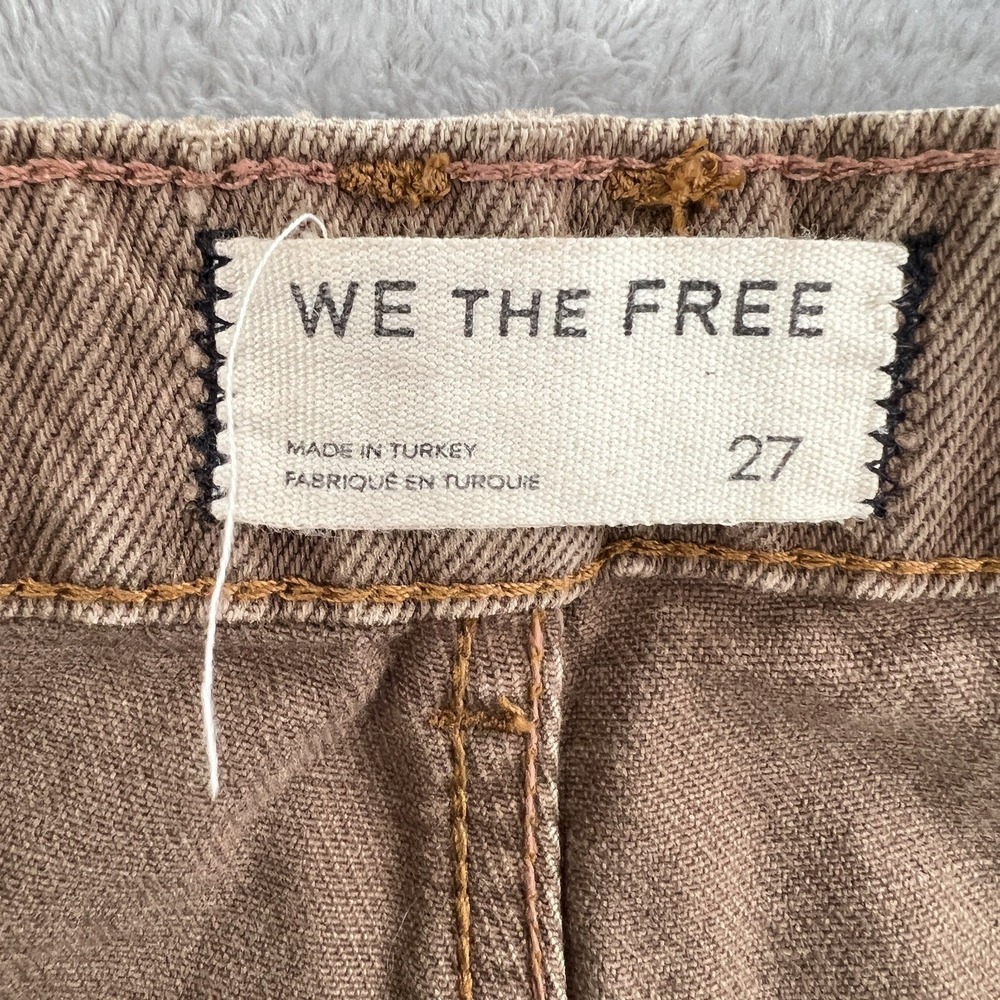 We The Free Baggy Wide Leg Baggy Jeans 27 Brown High Rise Free People Button Fly - Picture 3 of 8